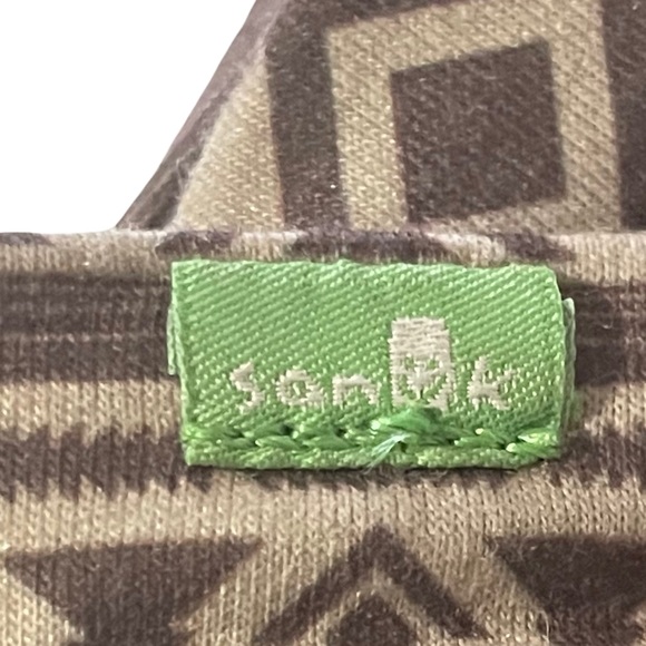 Sanuk Sandals Yoga Sling 2 Brown Aztec Tribal Print Yoga Mat Stretch Comfort - Picture 8 of 10